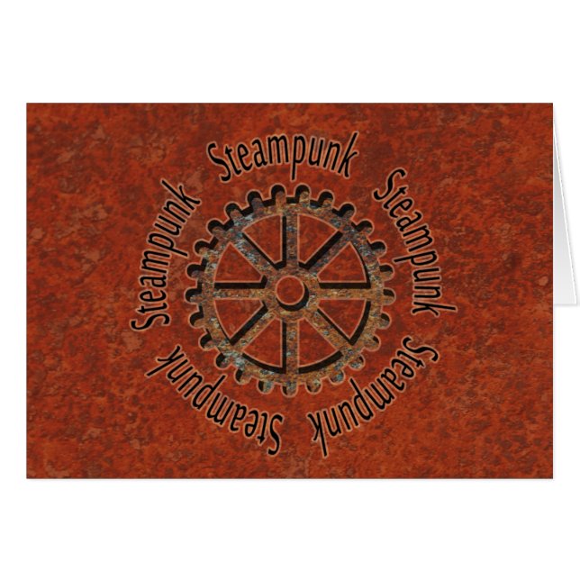 Steampunk CogWheel Hälsningskort (Framsidan Horizontal)