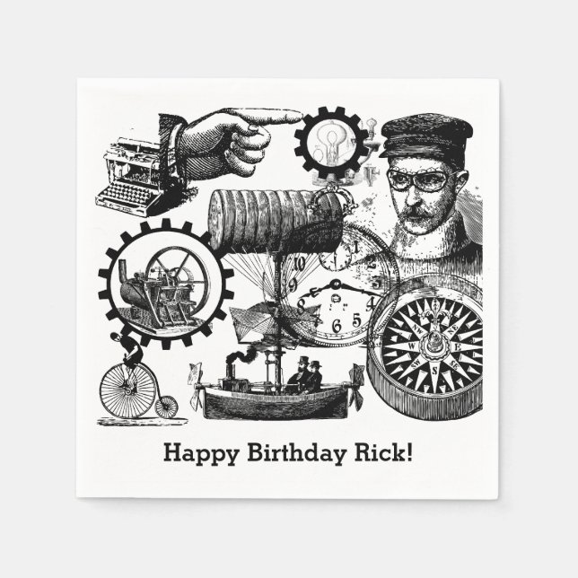 Steampunk Collage #1 av Artinspired Pappersservett (Framsidan)