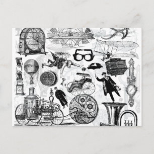Steampunk Collage Number 2 Vykort
