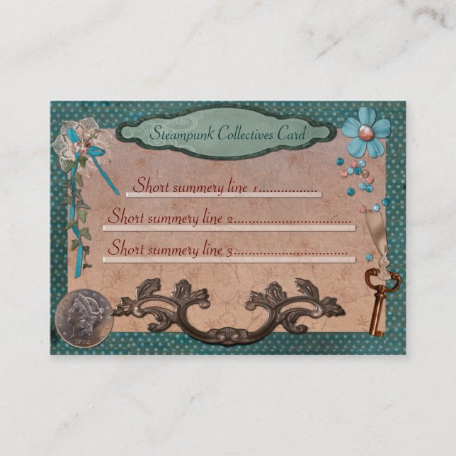 Steampunk Collectives for Webben or Local Business Visitkort (Framsida)