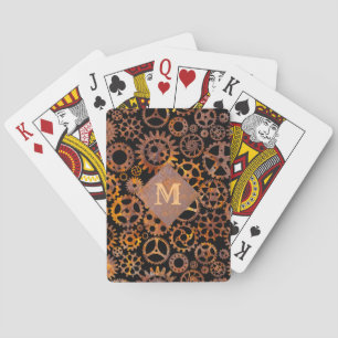 Steampunk Colorful Rusty Gears Anpassningsbar Mono Casinokort