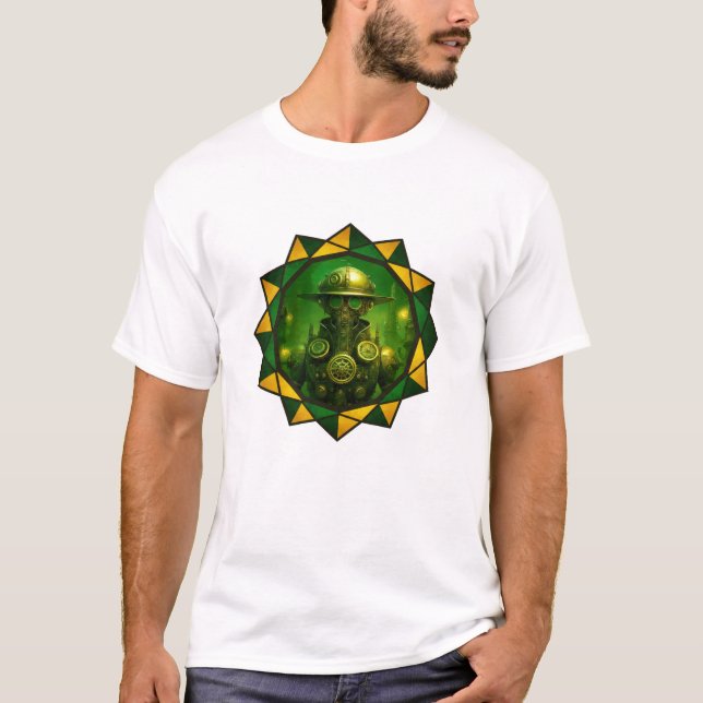 Steampunk Construction Worker T Shirt (Framsida)