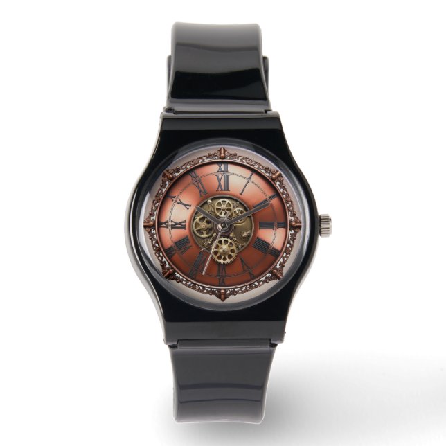 Steampunk Copper Time Ansikte Armbandsur (Framsida)