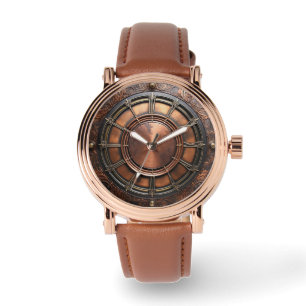 Steampunk Copper Time Ansikte Armbandsur