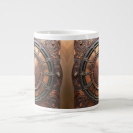 Steampunk Copper Time Ansikte Jumbo Mugg