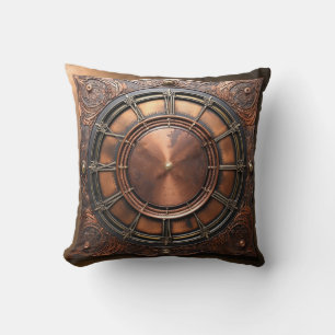 Steampunk Copper Time Ansikte Kudde