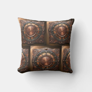 Steampunk Copper Time Ansikte Kudde