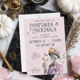 Steampunk Costume Cocktails Vuxen Halloween Inbjudningar