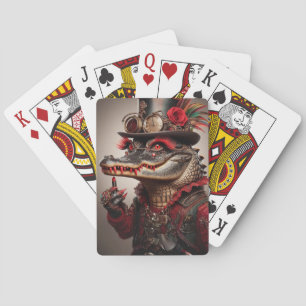 Steampunk Crokodile Victorian Stil Casinokort