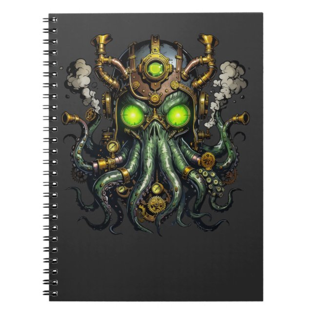 Steampunk Cthulhu-monster  Anteckningsbok (Framsidan)