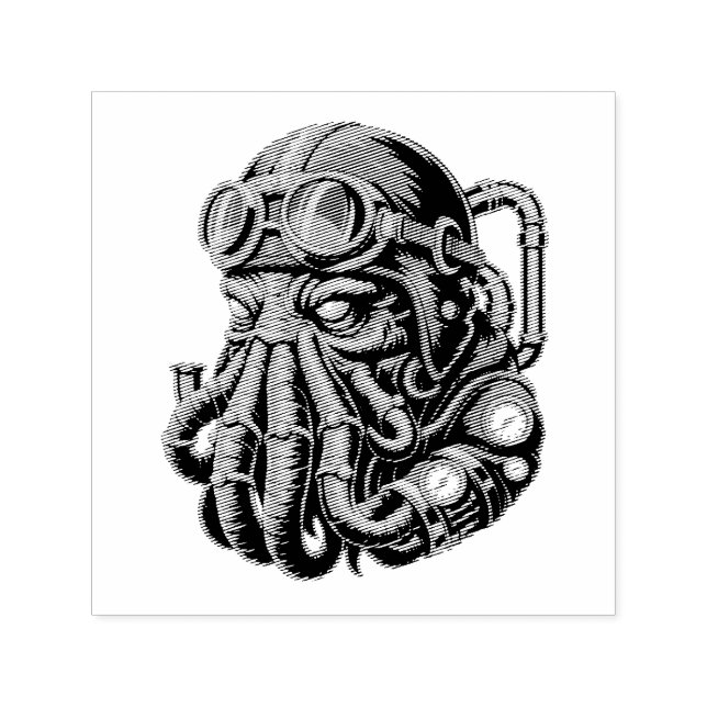 Steampunk Cthulhu-monster Självfärgande Stämpel (Design)