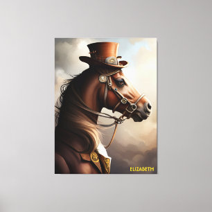 Steampunk Cute Horse Rusty Fantasy Vintage Horse Canvastryck