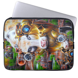 Steampunk Cyber Cow Laptop Fodral