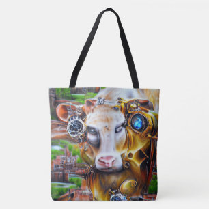 Steampunk Cyber Cow Tygkasse