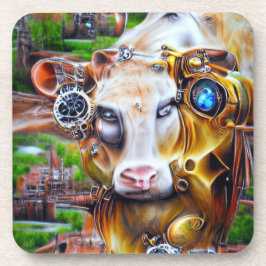 Steampunk Cyber Cow Underlägg