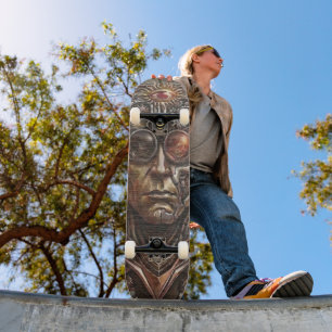Steampunk Cyborg Öga av Oändlighet Skateboard