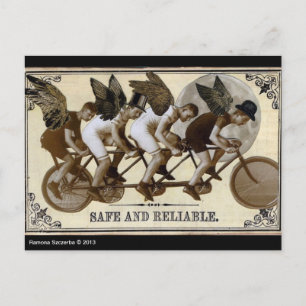 Steampunk cyklistvykort vykort