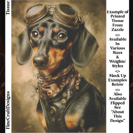 Steampunk Dachshund Dog Aviator EP7L Decoupage