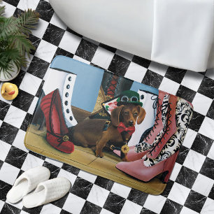 Steampunk-Dachshund Wiener Dog Viktorianska stövla Badrumsmatta