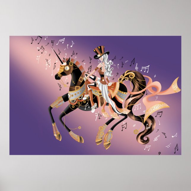 Steampunk Dam & Mechanical Horse Poster (Framsidan)