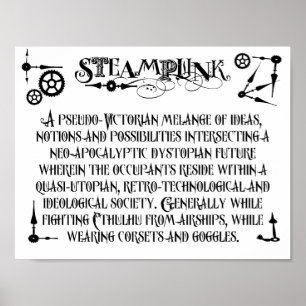 Steampunk definitionaffisch poster