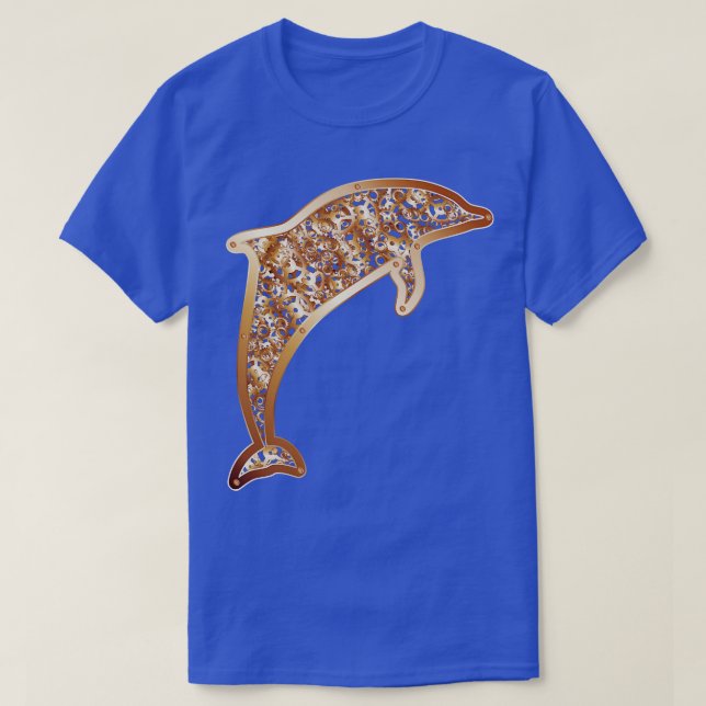 Steampunk Delphin abstrakt design T Shirt (Design framsida)