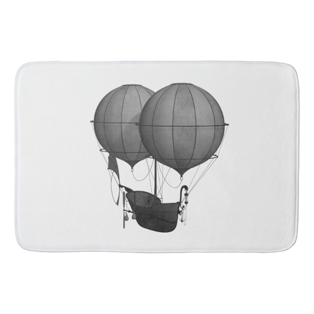 Steampunk Design Black and White Flies Maskin Badrumsmatta (Framsidan)