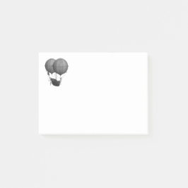 Steampunk Design Black and White Flies Maskin Post-it Block