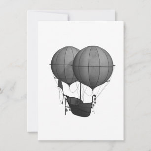 Steampunk Design Black and White Flies Maskin Tack Kort
