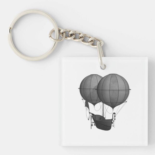 Steampunk-design svart och vit flygande maskin (Framsidan)