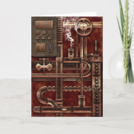 Steampunk-designhälsningskort Kort