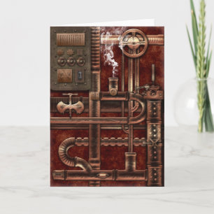 Steampunk-designhälsningskort Kort