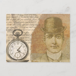 Steampunk - det Bowlareare vykortet Pocket Watch Vykort