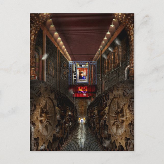 Steampunk - det dystopiska samhället vykort (Framsida)