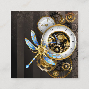 Steampunk Dials med Dragonfly Fyrkantigt Visitkort
