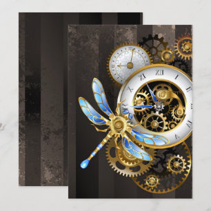Steampunk Dials med Dragonfly Inbjudningar