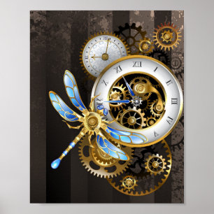 Steampunk Dials med Dragonfly Poster
