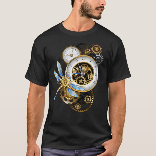 Steampunk Dials med Dragonfly T Shirt (Framsida)