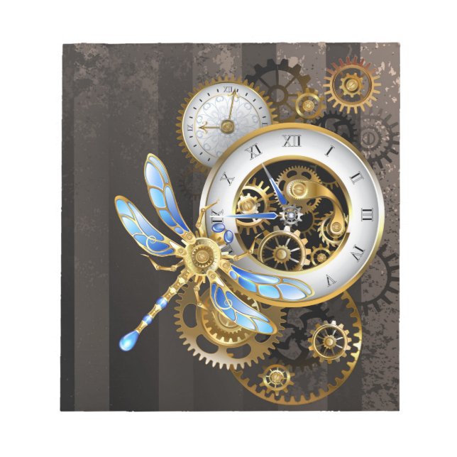 Steampunk Dials with Dragonfly Anteckningsblock (Framsida)
