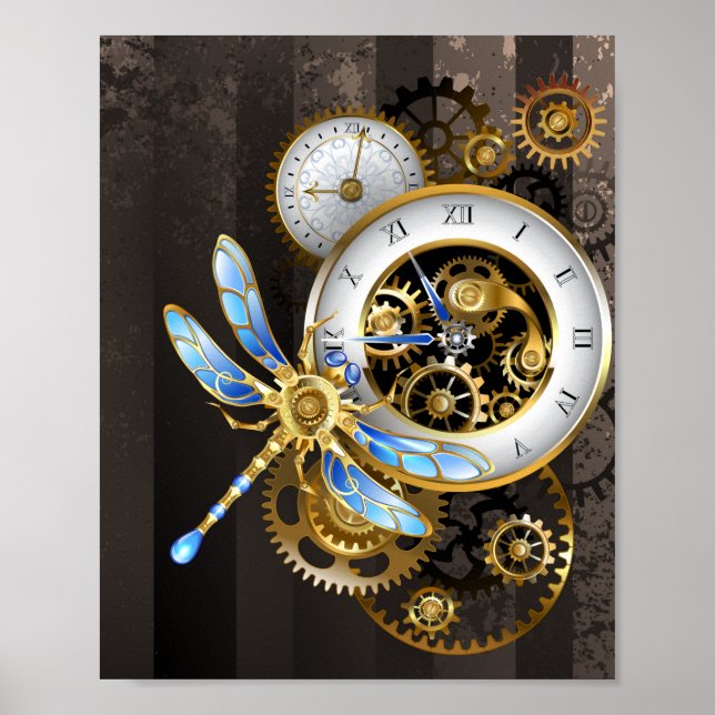 Steampunk Dials with Dragonfly Poster (Framsidan)