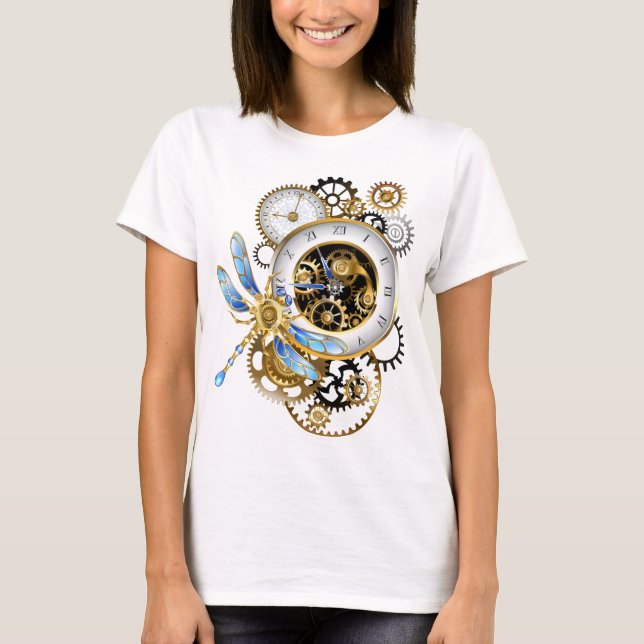Steampunk Dials with Dragonfly T Shirt (Framsida)