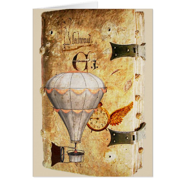Steampunk Diary Greeting Card Hälsningskort (Framsidan)