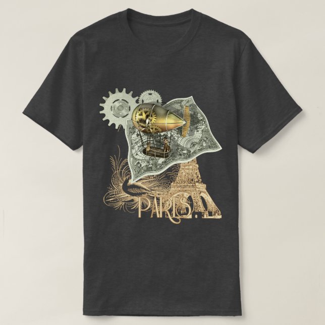 Steampunk Dirigibleluft turnerar T-skjortan Tee (Design framsida)