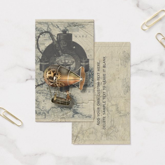 Steampunk Diriigen Balloon Ride Visitkort (Kontor)