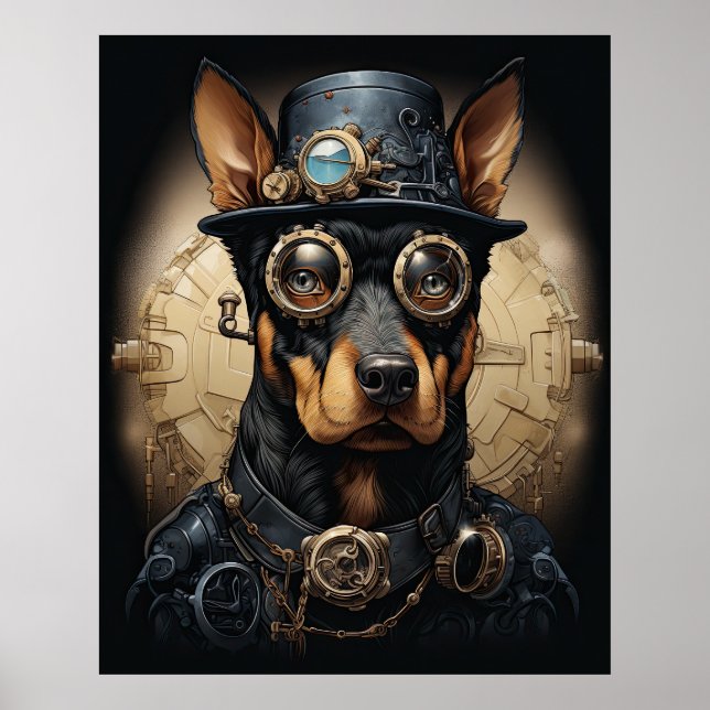STEAMPUNK DOBERMAN POSTER (Framsidan)
