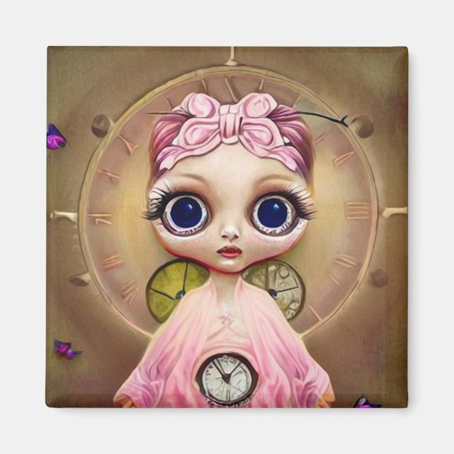 Steampunk-docka i rosa magnet (Framsidan)