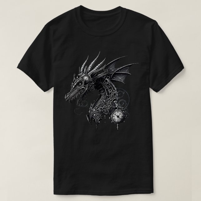 Steampunk Dragon fantasy Illustration 1 T Shirt (Design framsida)