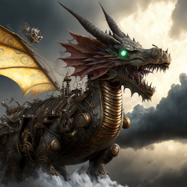 Steampunk Dragon Hoodie T Shirt (Skapare uppladdad)