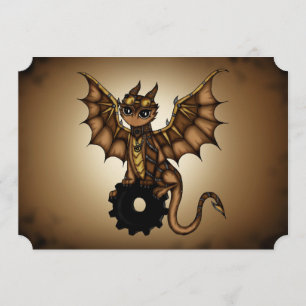 Steampunk Dragon-inbjudan Inbjudningar