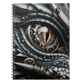 Steampunk Dragon Öga Closeup Ai Art Anteckningsbok